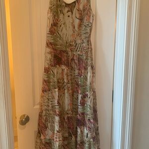Tropical Print Maxi Dress